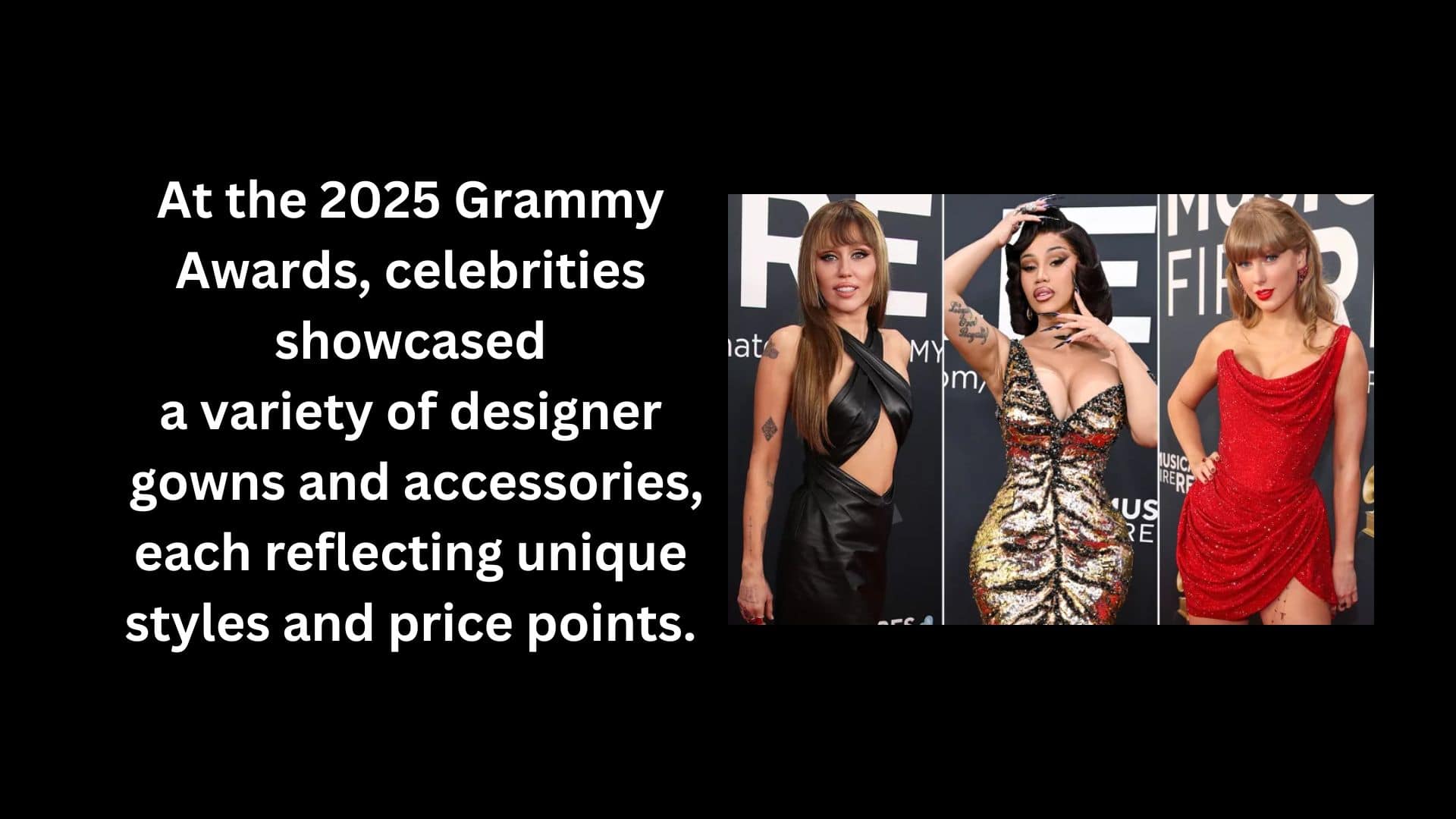 At the 2025 Grammy Awards, celebrities showcased a variety of designer gowns and accessories, each reflecting unique styles and price points.